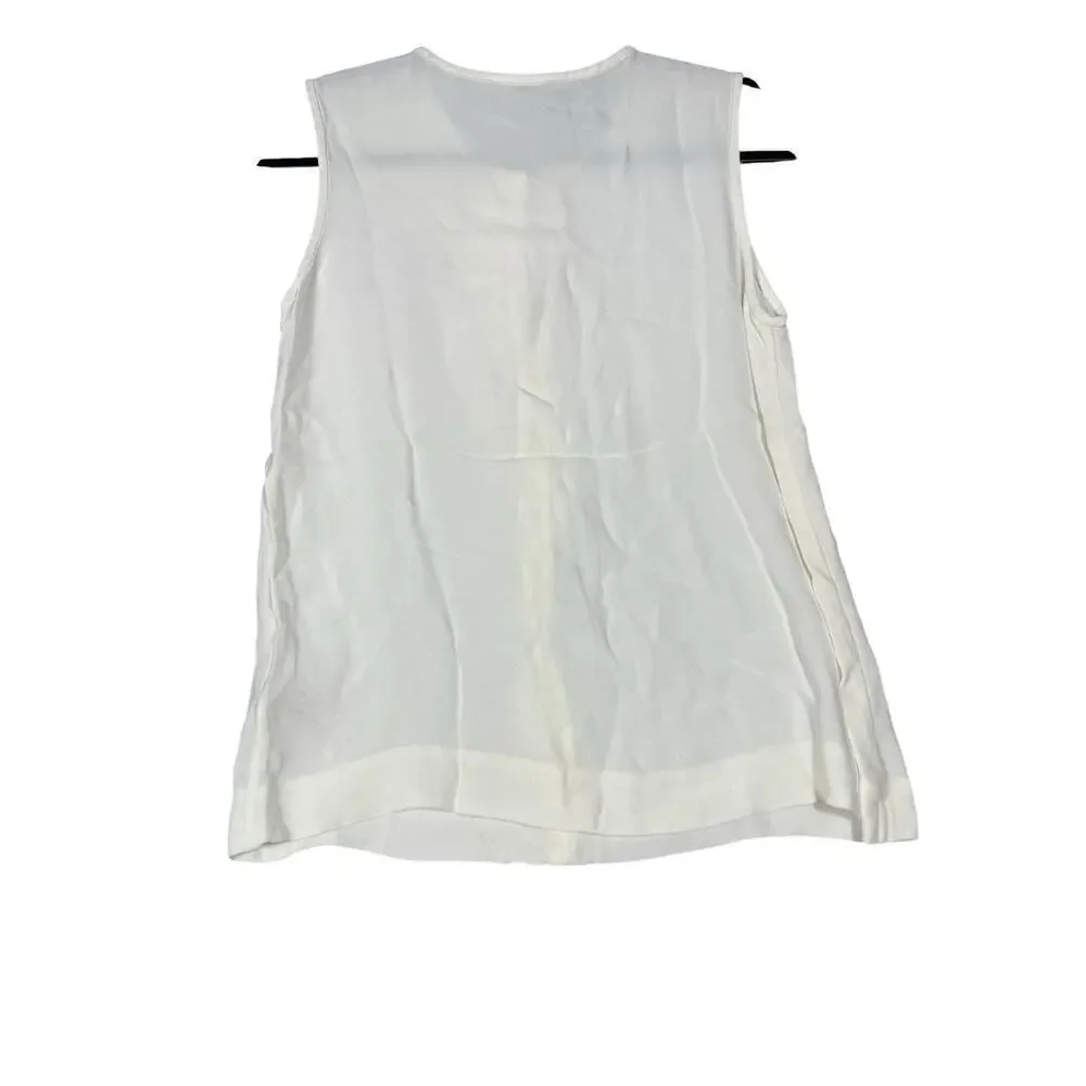 Kate Spade Edison Top White Ruffle Front Blouse Size 4